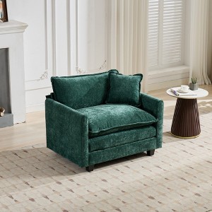 GDFStudio Victor Modern Chenille Upholstered Single Seater Sofa with Cushion - 1 of 4