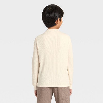 Cat & Jack Boys' Long Sleeve Thermal Shirt - Cat & Jack™ Beige L Husky — фото 2