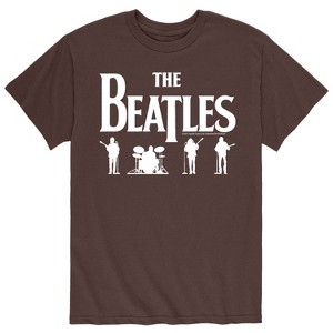 Men's - The Beatles - White Logo Band Silhouettes Short Sleeve Graphic T-Shirt - 1 of 4