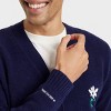 Men's Kindness Blooms Floral Print V-Neck Cardigan - Goodfellow & Co™ Navy Blue - 4 of 4