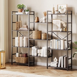 4-Tier Bookshelf,Bookcase W/11 Display Shelves, Industrial Bookshelf with Frame, Modern Wide Large Book Shelf Book Case for Living Room, Home, Offcie - 1 of 4