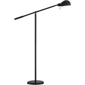 360 Lighting Traditional Pharmacy Floor Lamp with USB Charging Port 55" Tall Dark Bronze Dome Shade Adjustable Arm Living Room Reading