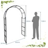 Metal Garden Arch, 86" H Garden Arch Arbor Trellis for Climbing Plants, Roses, Vines, Wedding Archway Decor for Lawn, Patio,Party, Backyard - 3 of 4
