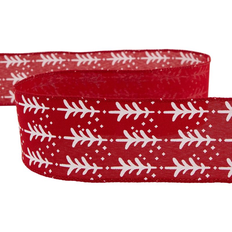 Northlight Red and White Christmas Tree Wired Craft Ribbon 2.5" x 10 Yards, 5 of 7