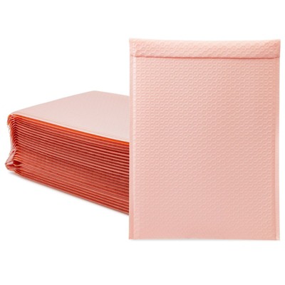 Stockroom Plus 25 Pack Light Pink Poly Bubble Mailers, Self Seal Padded Envelopes (10.5 x 16 In)