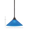 Toltec Lighting Any 1 - Light Pendant in  Dark Granite with 16" Blue Italian Shade - 2 of 2