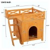 118" Outdoor Cat Enclosure with Shelves and Ramps, Large Cat Patio Playground with Roof, Cat Cage with FREE House-The Pop Home - 4 of 4
