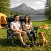 Oversized Double Camping Chairs, Heavy Duty Padded Loveseat Chair - 900Lbs Support for Adult - 2 of 4
