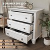 3 Drawer Dresser for Bedroom, Wide Chest of Drawers with Vintage Handle, Modern Wood Dresser - 4 of 4
