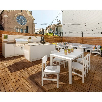 White 6 Person Modern Studio Urban Dining Set