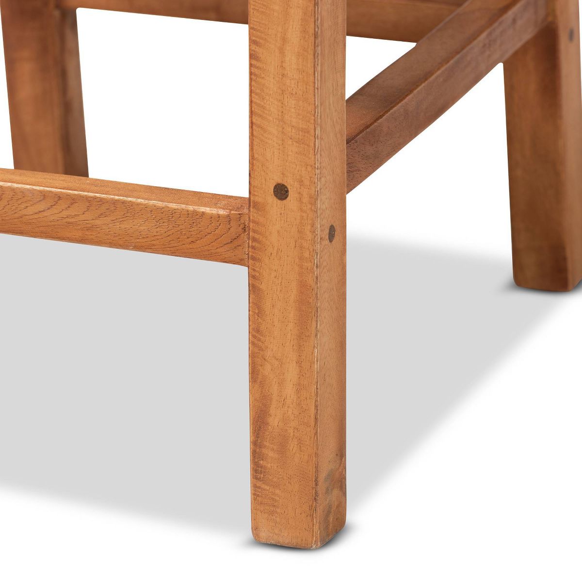 bali & pari Moscow Rattan and Wood Counter Height Barstool Natural/Walnut: Bohemian Style, Mango Frame, No Assembly Required - thumbnail 7