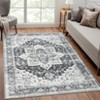 Washable Soft Rug Vintage Distressed Rug Low Pile Thin Rug Non Slip Non Shedding Accent Throw Rug for Dining Room Bedroom - 2 of 4