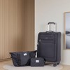 Vynxaria 3-Piece Black Softshell Luggage Set 18" Spinner Suitcase Travel Bag Toiletry Pouch Lightweight Durable - 3 of 4
