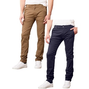 Galaxy By Harvic  Men's Super Stretch Slim Fit Everyday Chino Pants-2 Pack - 1 of 4