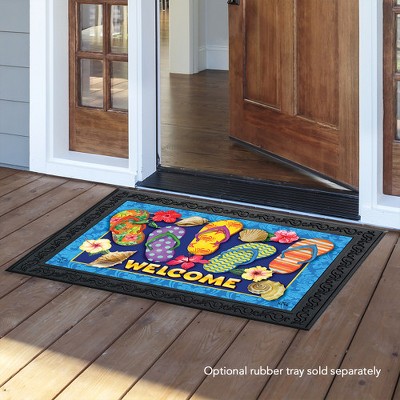 Colorful Paradise Flip Flops 24" x 15" Rubber Outdoor Doormat