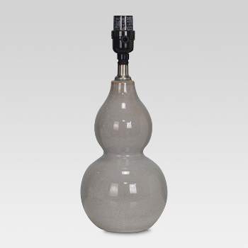 Double Gourd Ceramic Small Lamp Base Gray Includes Energy Efficient Light Bulb - Threshold™