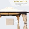 Resenkos Outdoor Garden Gazebo, Sunshade Gazebo Canopy,10' x 12' Outdoor Gazebo with Netting and Curtains, Patio Gazebo Canopy with 2-Tier Soft Top - 3 of 4