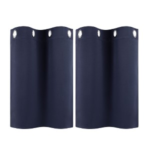 PiccoCasa Window Rod Pocket Valance Thermal Insulated Curtain Panels 2Pcs - 1 of 4