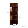 SEVOBAL Decorative Bookshelf 5 Tier Corner Bookcase Freestanding Display Shelf for Living Room Bedroom Kitchen, Brown, 16.69"*16.69"*68.9" - 2 of 4