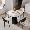 POVISON 24'' Modern Leather Counter Height Bar Stools Set of 2, Upholstered Counter Stools for Breakfast Table, Black - 4 of 4