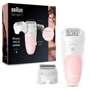 Braun Silk-epil 5-620 3-in-1 Women's Cordless Wet & Dry Epilator + 4 Extra Accessories - 1 of 4