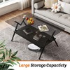 VYNXARIA Rectangle Coffee Table with Tempered Glass top and Golden Metal Legs, Modern Table for Living Room - 3 of 4