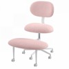 Pinmoco Upholstered Office Chair Adjustable Height Ergonomic Office Chair with Lumbar Support and Wheels, Teddy Fabric/Faux Leather - 4 of 4