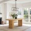 9-Piece Dining Table Set for 8,Oval Wood Dining Table with 8 Upholstered Linen Dining Chairs Armless Chair for Dining Room Farmhouse-Maison Boucle - 3 of 4