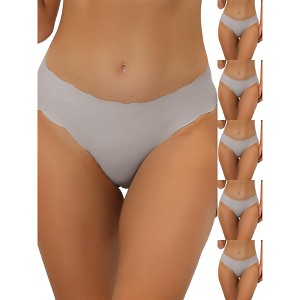 INSPIRE CHIC Women's Unlined No Show Stretch Solid Invisible Briefs 6 Packs - 1 of 4