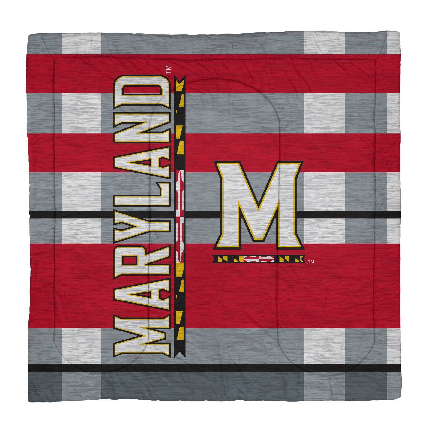 Постельное бельё NCAA Maryland Terrapins Heathered Stripe Queen Bedding Set in a Bag - 3pc, цвет: Полосатый — фото 2