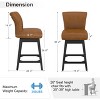 Vipbear 26/30 In Counter Height Swivel Barstool with Back,Modern Fabric Swivel Barstools Chair for Kitchen Island,Pub Upholstered Solid Wood Legs - 2 of 4