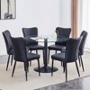 NicBex Dining Table Set for 6 Kitchen Table Transparent Tempered Glass Round Dining Table Black Metal Bracket and Base with 6 Chairs, Black - image 4 of 4