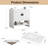 ALEXOUN Free-Standing Bathroom Vanity with White Ceramic Basin and 2 Soft Close Cabinet Doors & a Lower Open Shelf for Small Space - 3 of 4