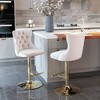 45.6"Golden Swivel Velvet Barstools Adjusatble Seat,Beige - 3 of 4