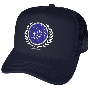 Star Trek United Federation Of Planets Logo Foam Trucker Cap Navy - 1 of 4