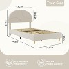 Twin Bed Frame with Round Boucle Headboard,Upholstered Arch-Shaped Design - 4 of 4
