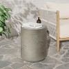 Christopher Knight Home Axel Indoor and Outdoor 14.25" Hand-Painted MGO Wood Stump Side Table, Gray - 2 of 4