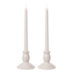 VIP Dolomite 4.25 in. White Hobnail Candle Holders Set of 2 - 1 of 2