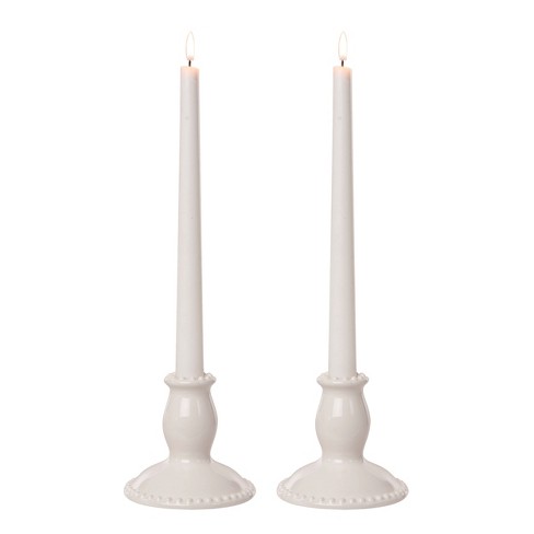 VIP Dolomite 4.25 in. White Hobnail Candle Holders Set of 2 - image 1 of 2