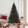 vidaXL Artificial Pre-lit Christmas Tree with 300 LEDs Black 70.9" PVC - 2 of 4