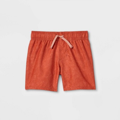 Toddler Boys' Swim Shorts - Cat & Jack™ Rust 12M