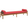 vidaXL Patio Bench with Cushion Brown Poly Rattan Acacia - 2 of 4