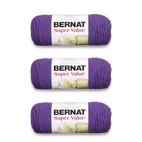 Bernat Super Value Black Yarn - 3 Pack Of 198g/7oz - Acrylic - 4 Medium  (worsted) - 426 Yards - Knitting/crochet : Target