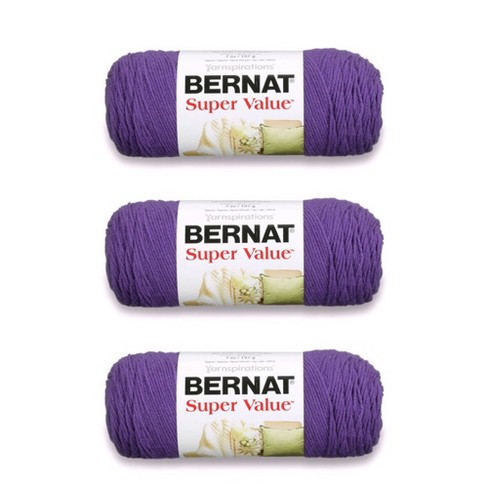 Bernat Super Value Berry Yarn - 3 Pack of 198g/7oz - Acrylic - 4 Medium  (Worsted) - 426 Yards - Knitting/Crochet