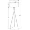 Lighting, 62"h, Floor Lamp, Nickel Metal, Grey Shade, Contemporary - 4 of 4