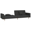 vidaXL 2-Seater Sofa Bed with Two Pillows Black Fabric - 4 of 4