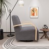 Mlmh & Kngwa 30.7"W Swivel Accent Chair,Modern Upholstered Club Chair with Wood Armrests - 2 of 4