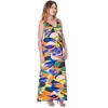 24seven Comfort Apparel Multicolor Floral Sleeveless V Neck Maxi Dress With Pockets - 2 of 4