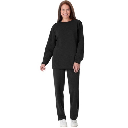 Woman Within Women s Plus Size Fleece Sweatshirt Set Target