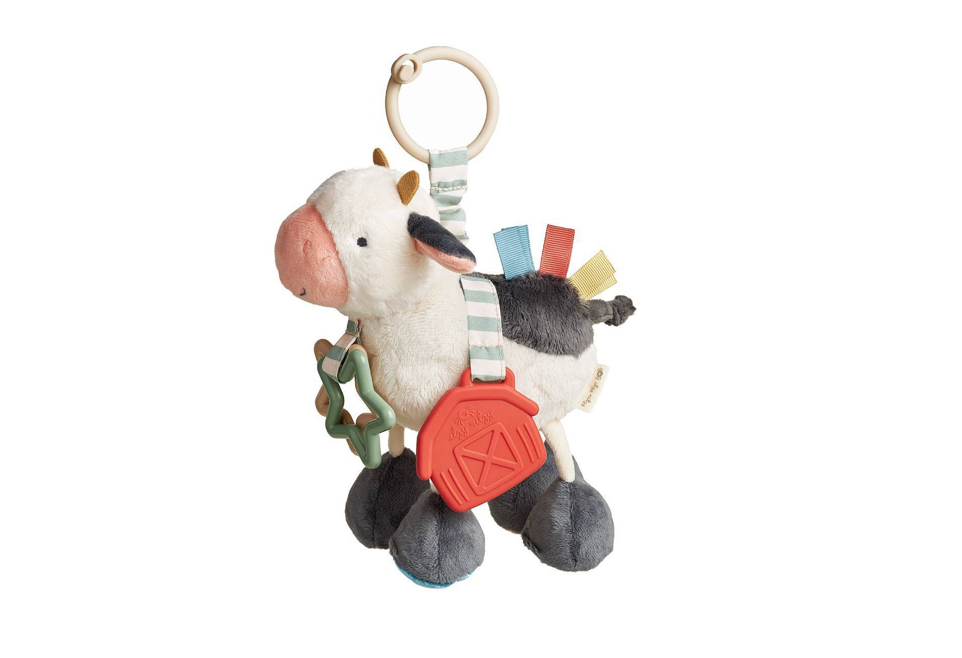Itzy Ritzy Link & Love Carmen the Cow: Baby Teether, Cotton Material